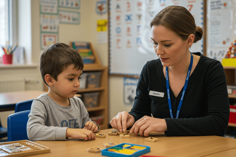 Professora ensinando 