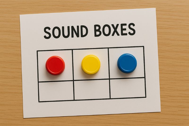 atividade de segmentação fonêmica com Elkonin Boxes